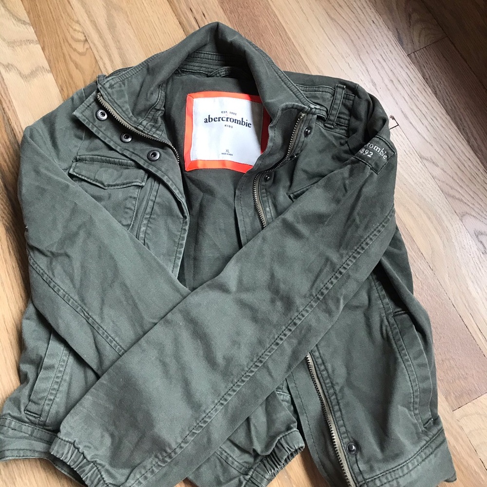girls green abercrombie jacket